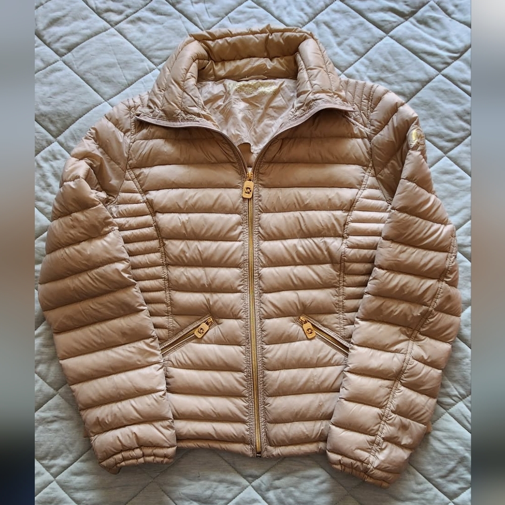 Michael Kors Tan Puffer Jacket